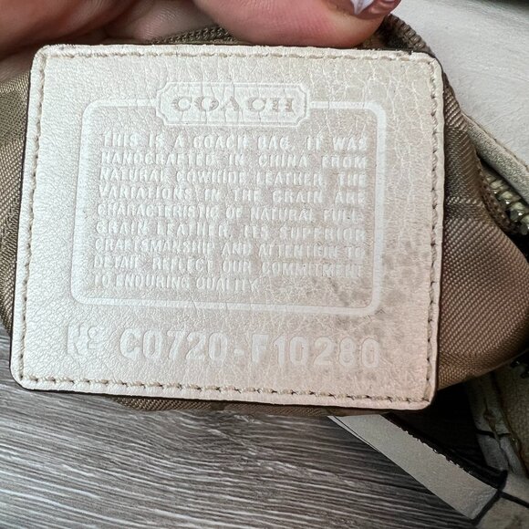 Coach Hamilton Ergo White Leather Hobo Shoulder Bag Zip Tassel F10280 - Picture 8 of 8